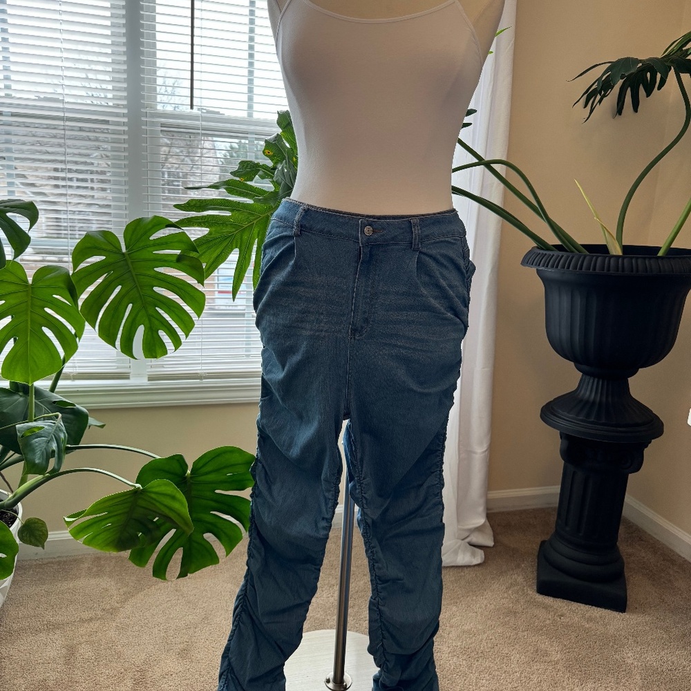 Got My Future Stacked Blue Jeans